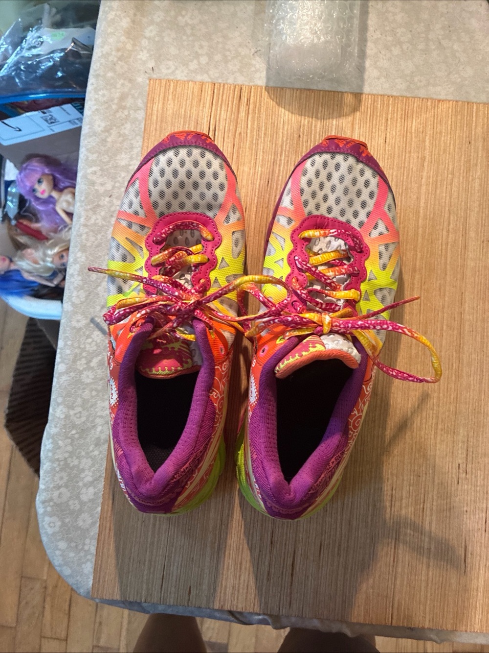 ASICS Gel Noosa Tri dynamic Vibrant Athletic Sneakers in Pink, Yellow & Purple